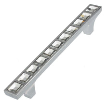 Load image into Gallery viewer, 95mm (3.75") Center to Center Clear & Polished Chrome K9 Small Crystal Cabinet Pull