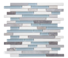 Load image into Gallery viewer, Elysium Tiles Linear Montage Sky 11.75" x 12" Mosaic Tile