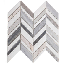 Load image into Gallery viewer, Elysium Tiles Chevron Shadow Blue 11.75" x 12" Mosaic Tile
