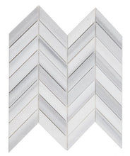 Load image into Gallery viewer, Elysium Tiles Chevron Marmala White 11" x 11" Mosaic Tile
