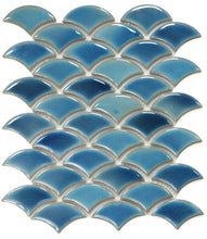 Load image into Gallery viewer, Elysium Tiles Dragon Scale Navy 9.75" x 12" Mosaic Tile