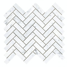 Load image into Gallery viewer, Elysium Tiles Chevron Long Carrara 11" x 12.5" Mosaic Tile