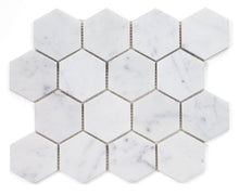 Load image into Gallery viewer, Elysium Tiles Hexagon Carrara Honed 10" x 11.5" Mosaic Tile