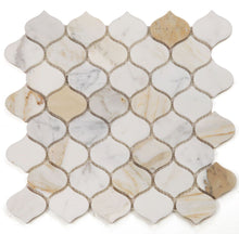 Load image into Gallery viewer, Elysium Tiles Water Drop Calacatta Gold Honed 11" x 11" Mosaic Tile