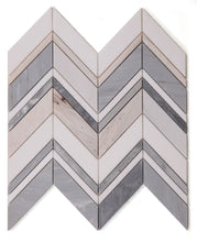 Load image into Gallery viewer, Elysium Tiles Chevron Ravenna Blue 11.75" x 12" Mosaic Tile