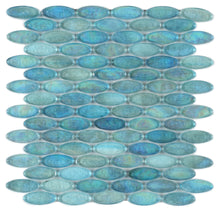 Load image into Gallery viewer, Elysium Tiles Malibu Turquoise Pebble 11" x 11.50" Mosaic Tile