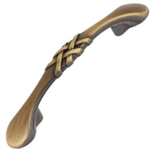 Load image into Gallery viewer, 76mm (3") Center to Center Satin Nickel Classic Braided Pull Cabinet Hardware Handle