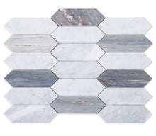 Load image into Gallery viewer, Elysium Tiles Elongated Hex Blue 11.75" x 15" Mosaic Tile