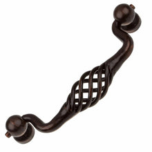 Load image into Gallery viewer, 95mm (3.75") Center to Center Classic Rustic Bronze Twisted Birdcage Pull Steel Cabinet Dresser Handle
