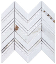Load image into Gallery viewer, Elysium Tiles Chevron Ravenna Calacatta 11.75" x 12.25" Mosaic Tile