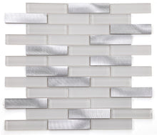 Load image into Gallery viewer, Elysium Tiles Linear Aluminum 11.75" x 11.75" Mosaic Tile