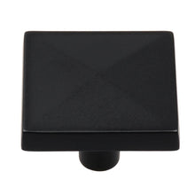 Load image into Gallery viewer, 32mm (1.25") Matte Black Classic Square Pyramid Cabinet Knob