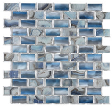 Load image into Gallery viewer, Elysium Tiles Subway Shell Blue 12" x 12" Mosaic Tile