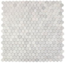 Load image into Gallery viewer, Elysium Tiles Hexagon Snow White Polished 11.75" x 12" Mosaic Tile