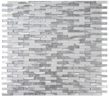 Load image into Gallery viewer, Elysium Tiles Linear Metallic Silver 11.75" x 11.75" Mosaic Tile