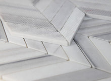 Load image into Gallery viewer, Elysium Tiles Chevron Marmala White 11" x 11" Mosaic Tile