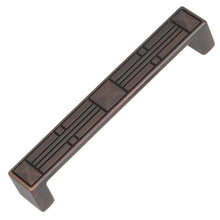 Load image into Gallery viewer, 127mm (5") Center to Center Satin Pewter Modern Rectangular Flat Pyramid Pull Cabinet Hardware Handle