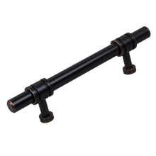 Load image into Gallery viewer, 95mm (3.75") Center to Center Matte Black Barrel Ring Bar Pull Solid Cabinet Hardware Handle