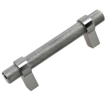 Load image into Gallery viewer, 76mm (3") Center to Center Satin Nickel Knurled Solid Steel Bar Pull Cabinet Hardware Handle