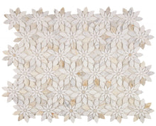 Load image into Gallery viewer, Elysium Tiles Daisy Bloom Calacatta 11.75" x 13.25" Mosaic Tile