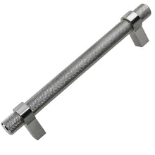 Load image into Gallery viewer, 127mm (5") Center to Center Satin Nickel Knurled European Solid Steel Bar Pull Cabinet Hardware Handle