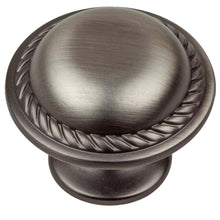 Load image into Gallery viewer, 28.5 mm (1.125") Satin Nickel Rustic Round Rope Cabinet Knob
