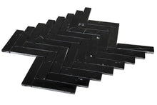 Load image into Gallery viewer, Elysium Tiles Herringbone Marquina 11.25" x 11.25" Mosaic Tile