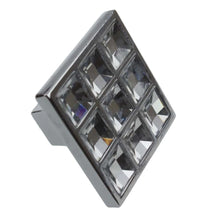 Load image into Gallery viewer, 38mm (1.5") Polished Chrome Classic Square Crystal Cabinet Knob