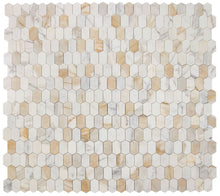 Load image into Gallery viewer, Elysium Tiles Montage Calacatta Gold 12.5" x 13.25" Mosaic Tile