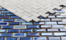 Load image into Gallery viewer, Elysium Tiles Brick Royal Blue 11.75" x 11.75" Mosaic Tile