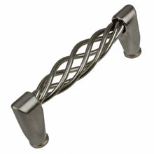 Load image into Gallery viewer, 95mm (3.75") Center to Center Satin Nickel Classic Twisted Birdcage Pull Cabinet Hardware Handle