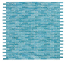 Load image into Gallery viewer, Elysium Tiles Hot Long Clear Blue 12" x 12.75" Mosaic Tile