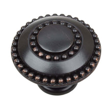Load image into Gallery viewer, 35mm (1.375") Oil Rubbed Bronze Round Double Ring Beaded Cabinet Knob