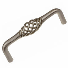 Load image into Gallery viewer, 95mm (3.75") Center to Center Satin Nickel Twisted Birdcage Pull Solid Steel Cabinet Wire Handle