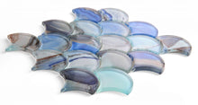 Load image into Gallery viewer, Elysium Tiles Dragon Scale Shell Blue 9.5" x 9.75" Mosaic Tile