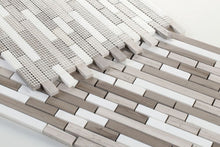 Load image into Gallery viewer, Elysium Tiles Smoke Grey Stack 11.75" x 12" Mosaic Tile