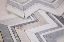 Load image into Gallery viewer, Elysium Tiles Chevron Ravenna Blue 11.75" x 12" Mosaic Tile