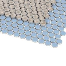Load image into Gallery viewer, Elysium Tiles Penny Round Sky Blue 11.5" x 12.25" Mosaic Tile