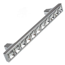Load image into Gallery viewer, 95mm (3.75") Center to Center Clear & Polished Chrome K9 Small Crystal Cabinet Pull