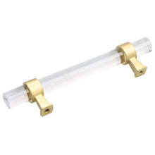 Load image into Gallery viewer, 95mm (3.75") Center to Center Clear Acrylic Pull Cabinet Handle with Oil Rubbed Bronze Accents
