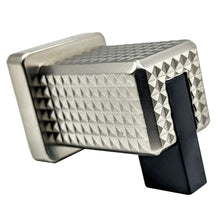 Load image into Gallery viewer, 25.5 mm (1") Matte Black Modern Embossed Square Cabinet Knob