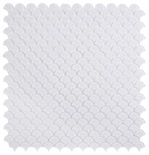 Load image into Gallery viewer, Elysium Tiles Dragon Scale White Glass 9.5" x 9.75" Mosaic Tile