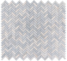 Load image into Gallery viewer, Elysium Tiles Herringbone Italian Blue 11" x 12.5" Mosaic Tile