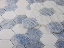 Load image into Gallery viewer, Elysium Tiles Hexagon Crystal Ocean 11.75" x 12" Mosaic Tile