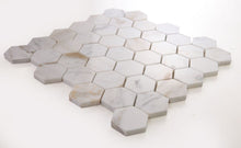 Load image into Gallery viewer, Elysium Tiles Hexagon Calacatta Gold Polished 11.75" x 12" Mosaic Tile