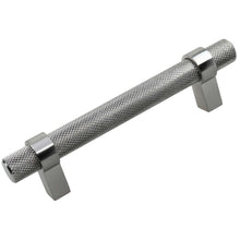 Load image into Gallery viewer, 95mm (3.75") Center to Center Brass Gold Knurled European Steel Bar Pull Cabinet Hardware Handle