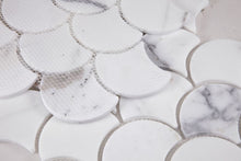 Load image into Gallery viewer, Elysium Tiles Dragon Scale Calacatta Gold 9.75" x 10" Mosaic Tile