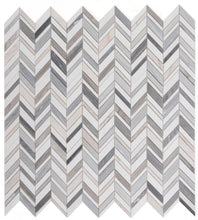 Load image into Gallery viewer, Elysium Tiles Chevron Shadow Blue 11.75" x 12" Mosaic Tile