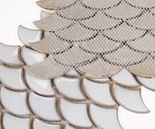 Load image into Gallery viewer, Elysium Tiles Dragon Scale Fancy White 9.75" x 12" Mosaic Tile