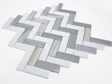 Load image into Gallery viewer, Elysium Tiles Herringbone Blue 11" x 12.5" Mosaic Tile